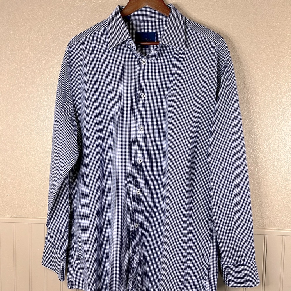 David Donahue Gingham Button Down